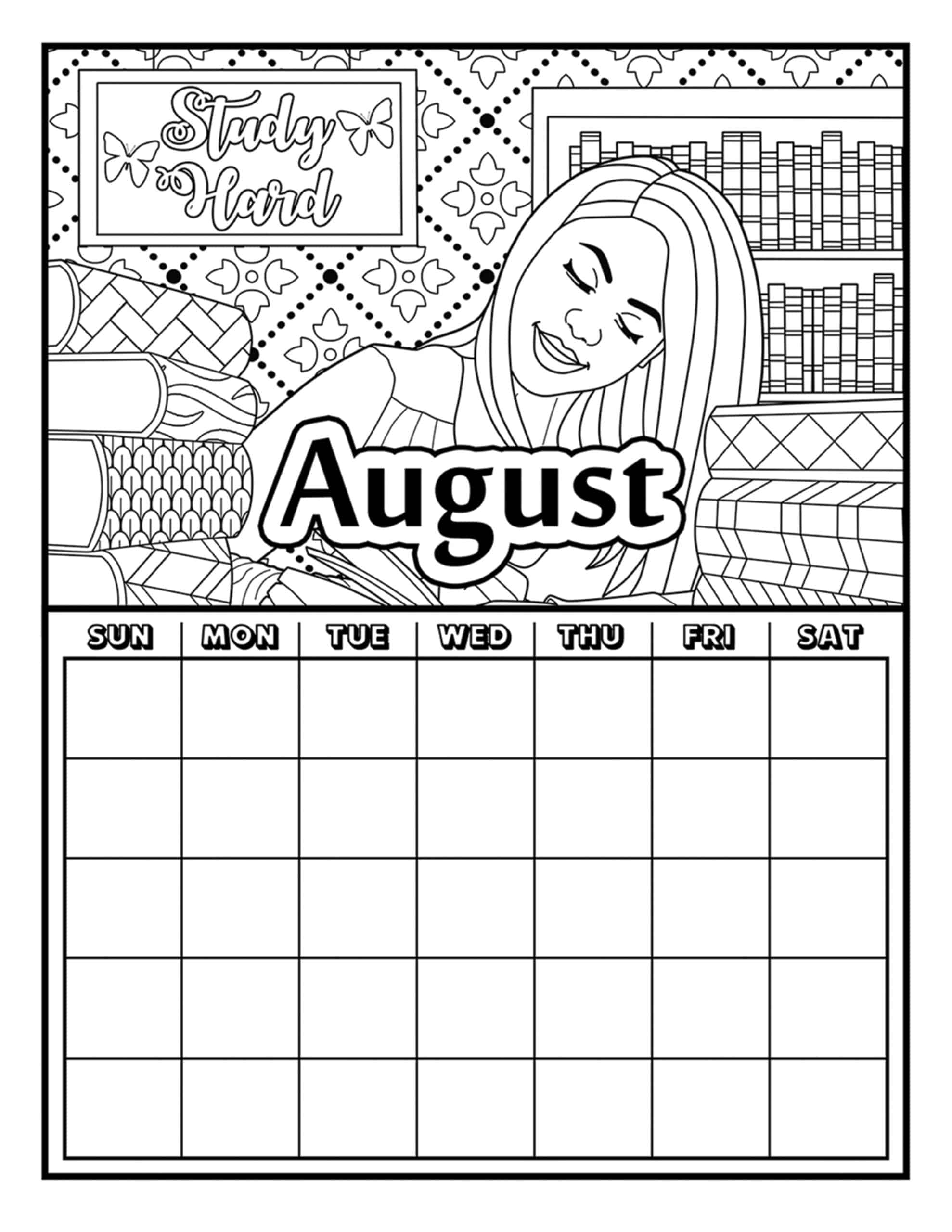 Coloring pages for august