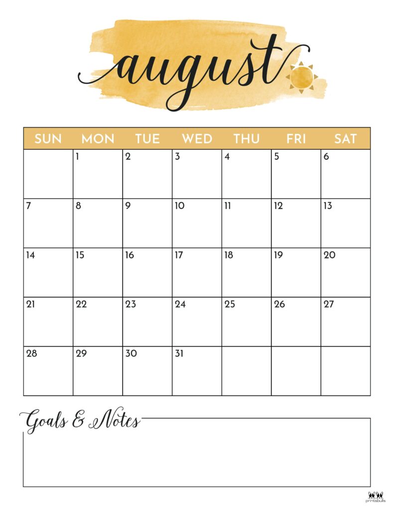August calendars