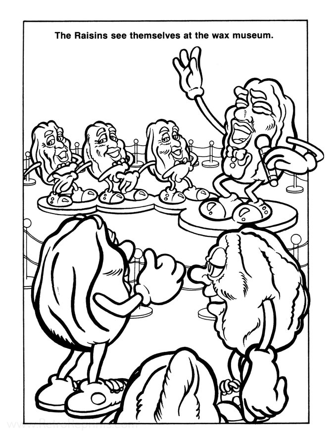 California raisins coloring pages coloring books at retro reprints