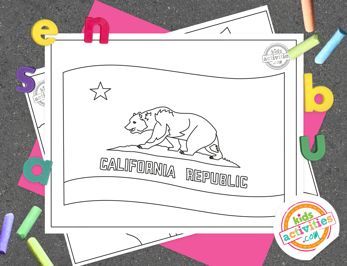 Historic california flag coloring page kids activities blog