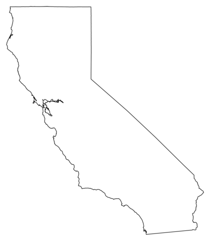 Outline map of california coloring page free printable coloring pages