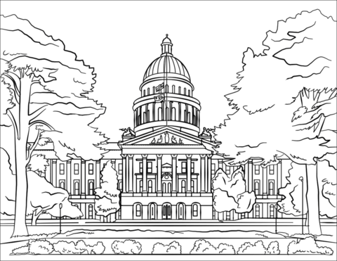 California state capitol coloring page free printable coloring pages