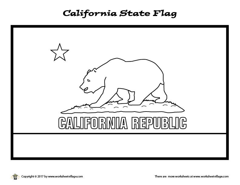 California state flag coloring page â worksheet village california state flag flag coloring pages california flag