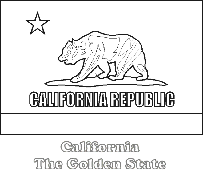 Large printable california state flag to color from