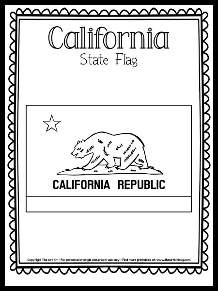 California state flag coloring page free printable â the art kit