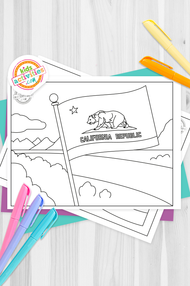 Historic california flag coloring page kids activities blog