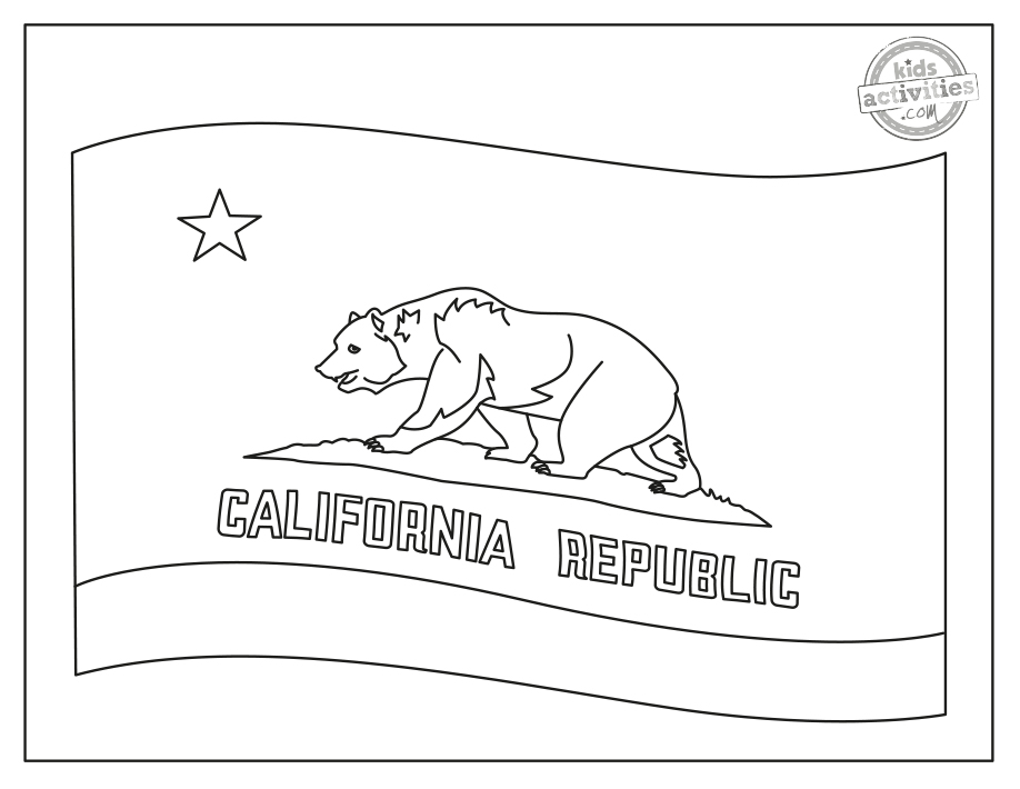 Historic california flag coloring page kids activities blog