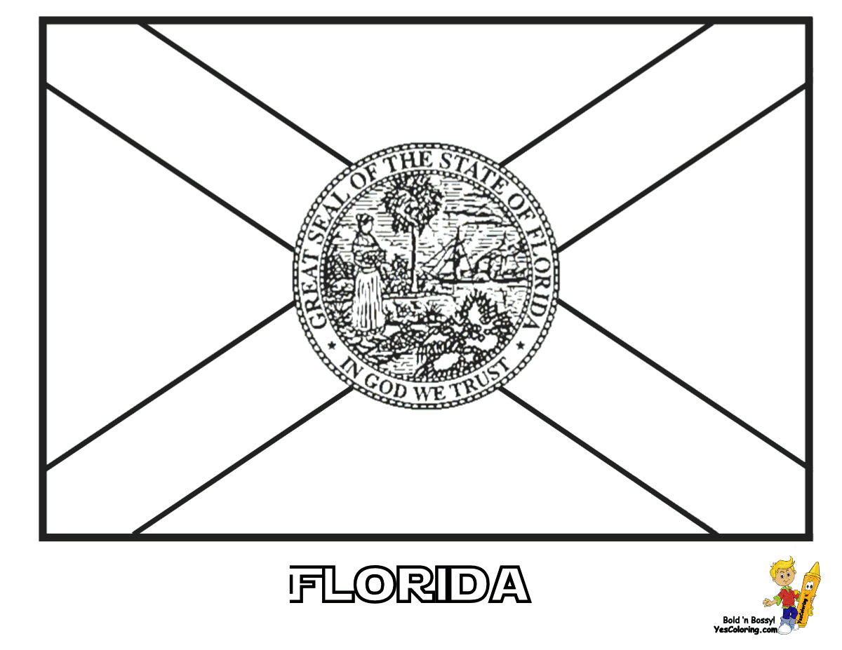 Florida state flag to color