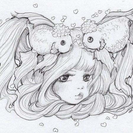 Pencil work and sketches camilla derrico mermaid coloring book manga coloring book mermaid coloring