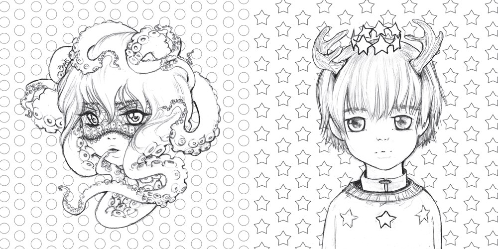 Pop manga coloring book by camilla derrico a surreal journey through a cute curious bizarre and betiful world