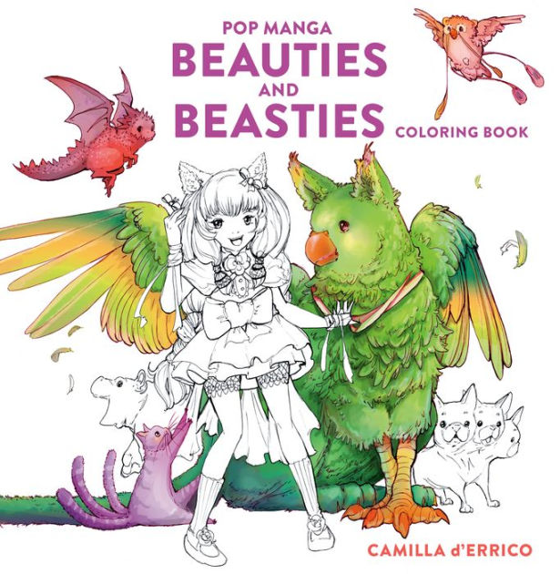 Pop manga beauties and beasties coloring book by camilla derrico paperback barnes noble