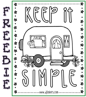 Happy camping printable coloring page freebie