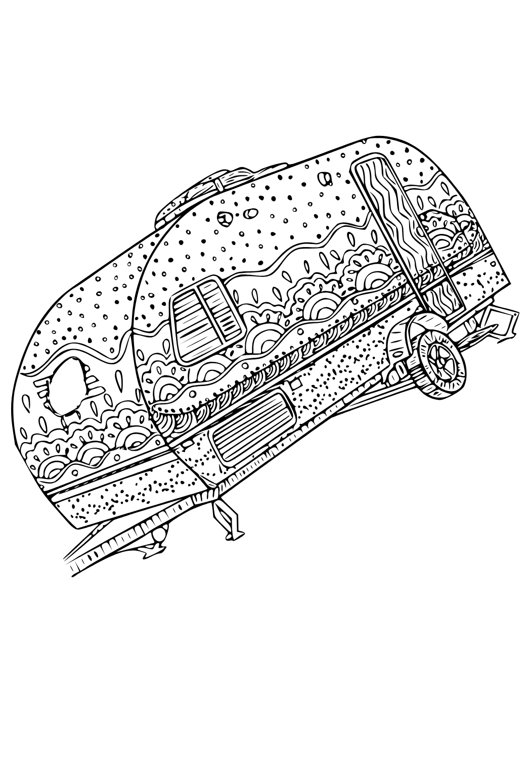 Free printable camper difficult coloring page for adults and kids