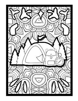 Mindfulness camping coloring pages camping printable coloring sheets