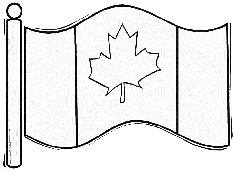Printable canada flag fãrbung seite
