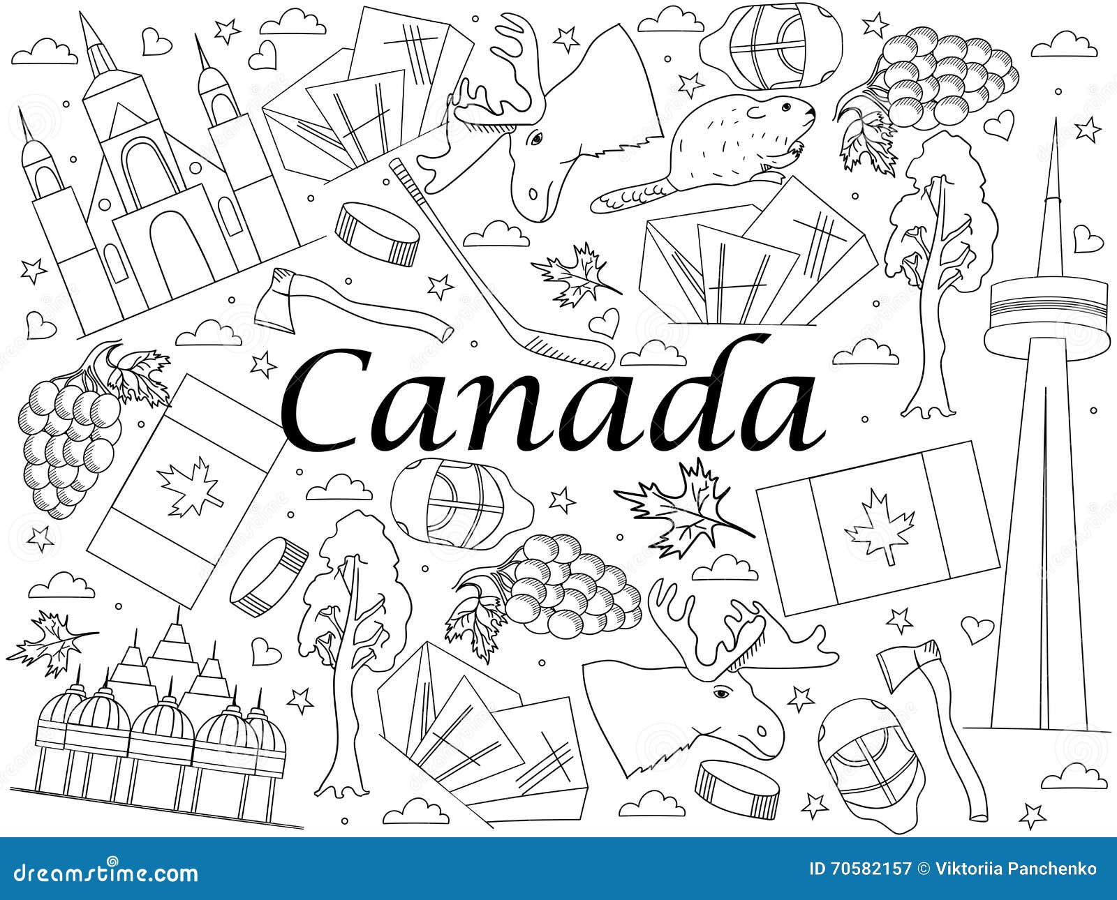 Canada coloring book vector illustration stock vector
