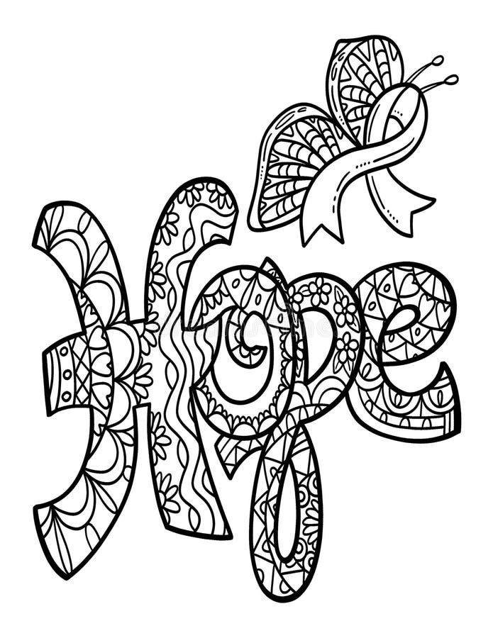 Cancer awareness coloring page stock illustrations â cancer awareness coloring page stock illustrations vectors clipart