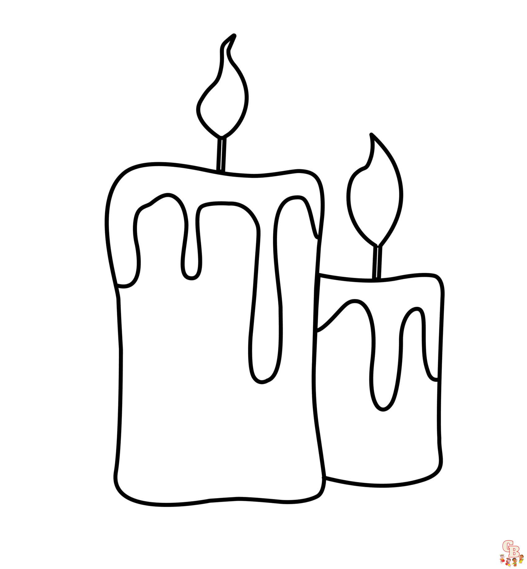 Printable candle coloring pages free for kids and adults
