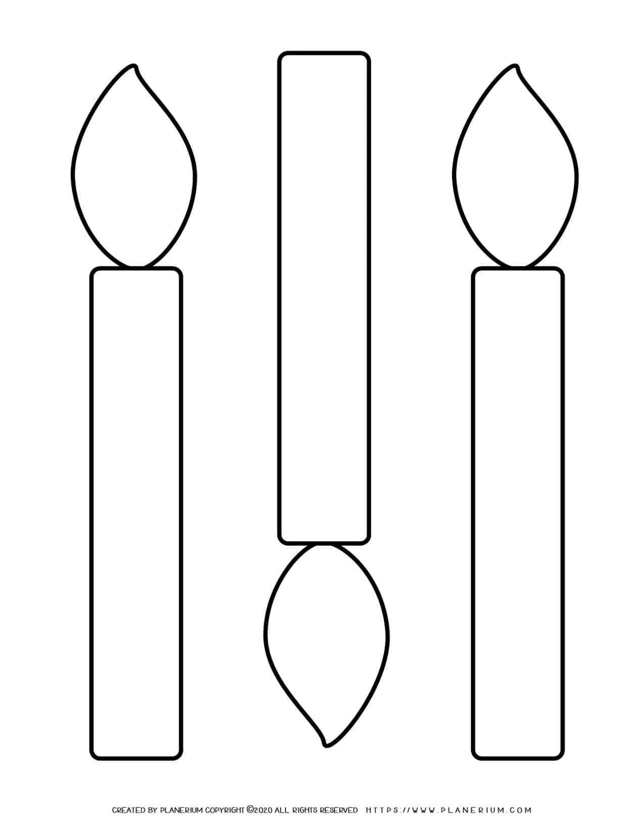 Candles outline three large candles