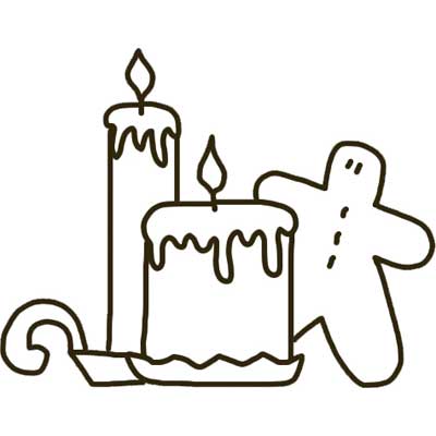 Printable candle template and gingerbread man outline