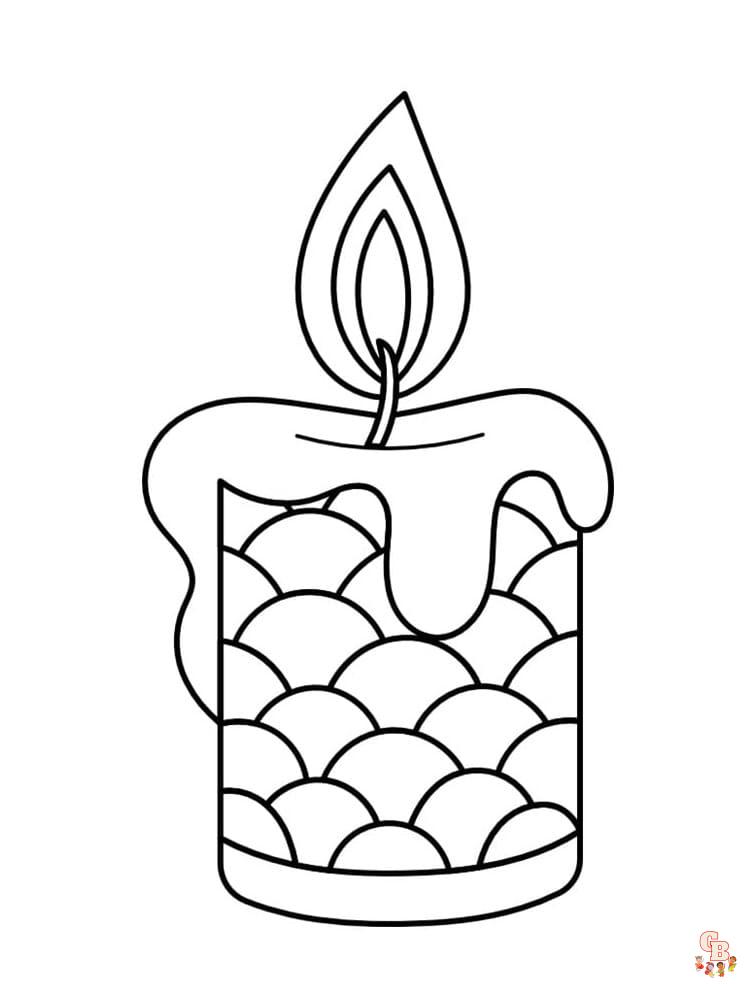 Printable candle coloring pages free for kids and adults