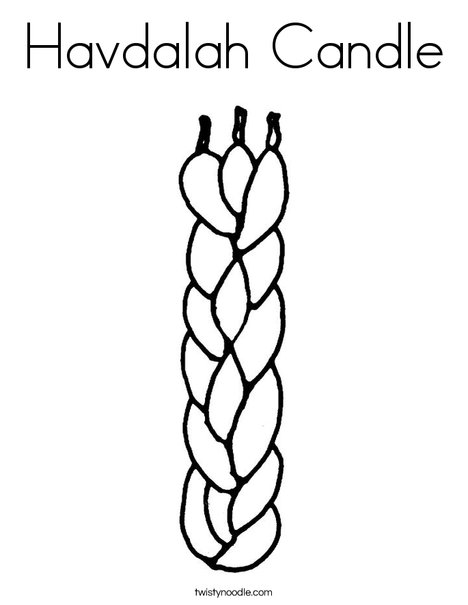 Havdalah candle coloring page