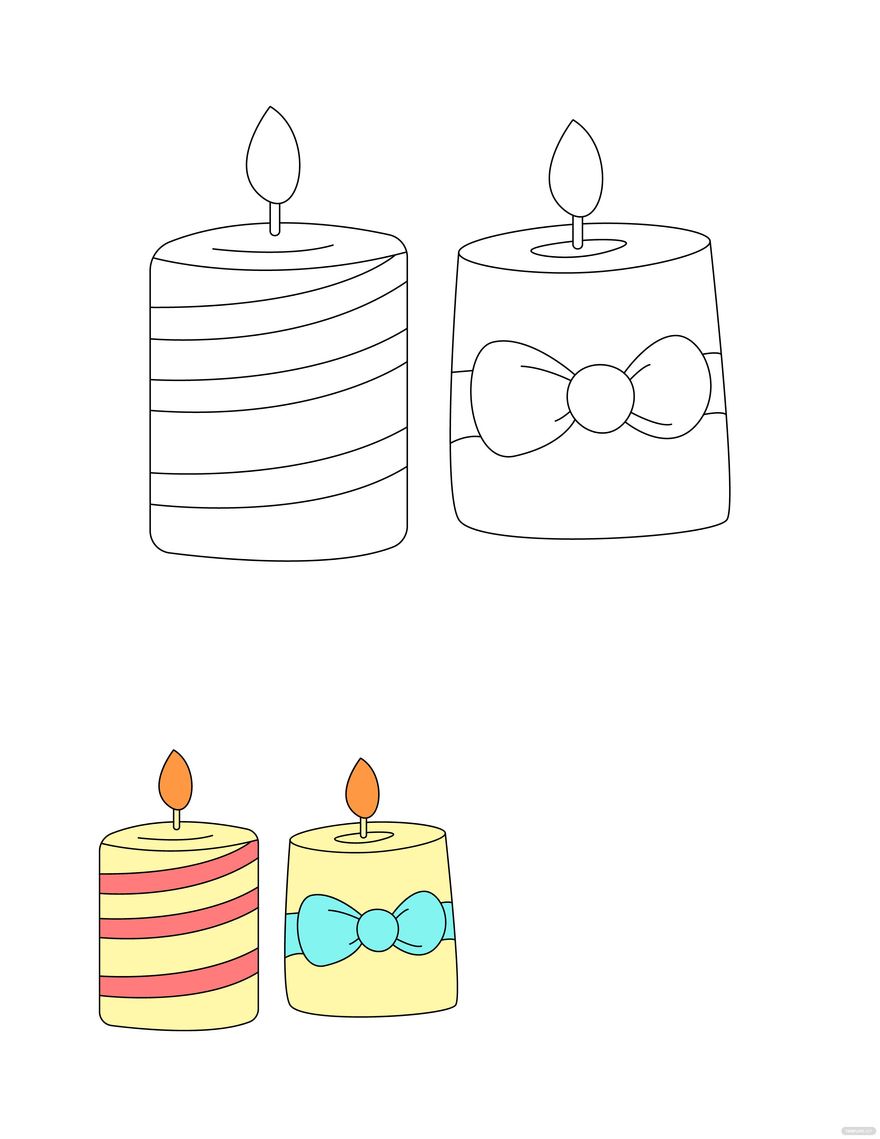 Free christmas candle coloring page