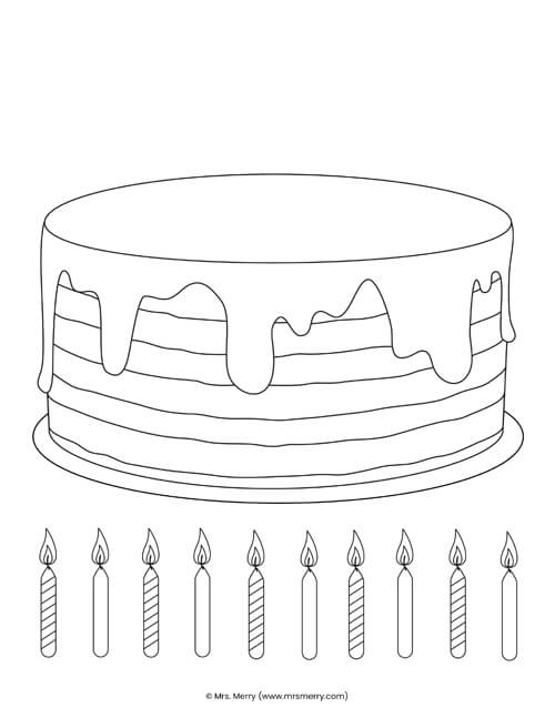 Free happy birthday coloring pages for kids mrs merry