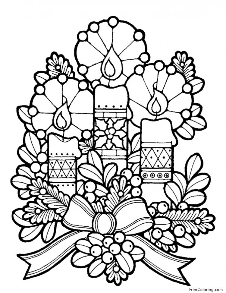 Christmas candle printable page by coloringpager on