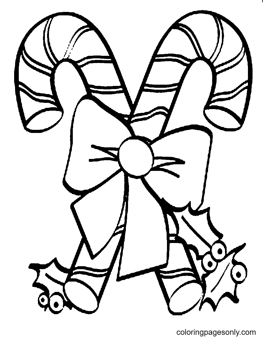 Christmas candy cane coloring pages printable for free download