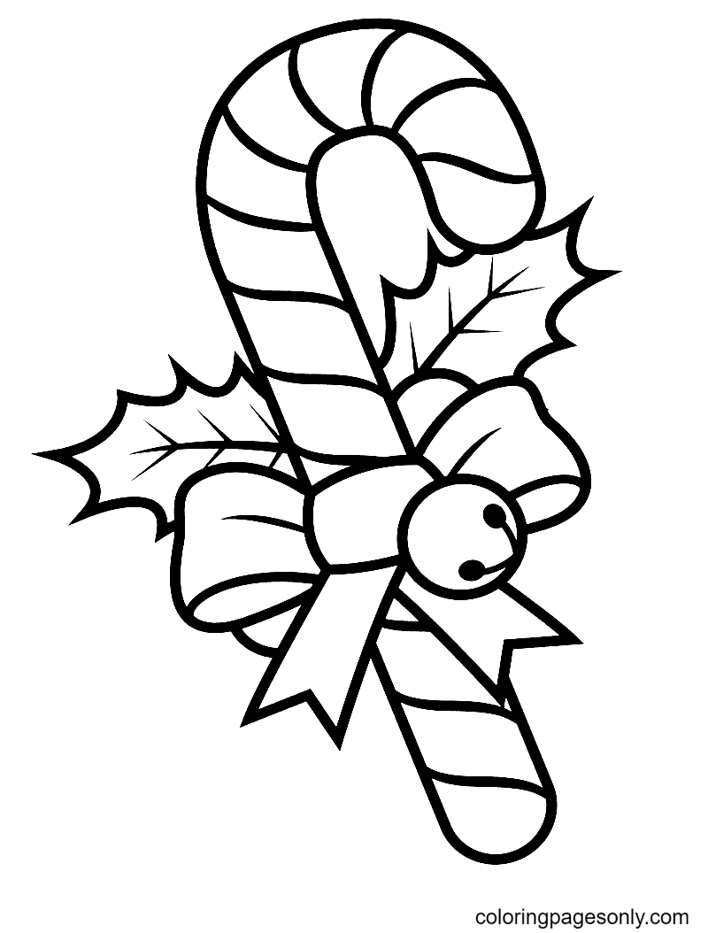 Christmas candy cane coloring pages printable for free download