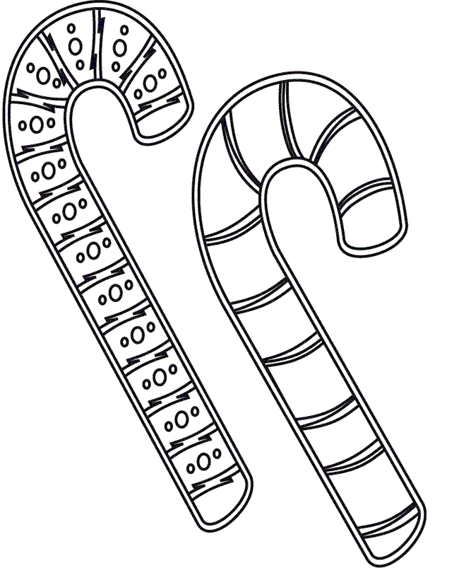 Free printable candy cane coloring pages for kids