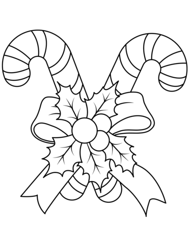 Christmas candy canes coloring page free printable coloring pages