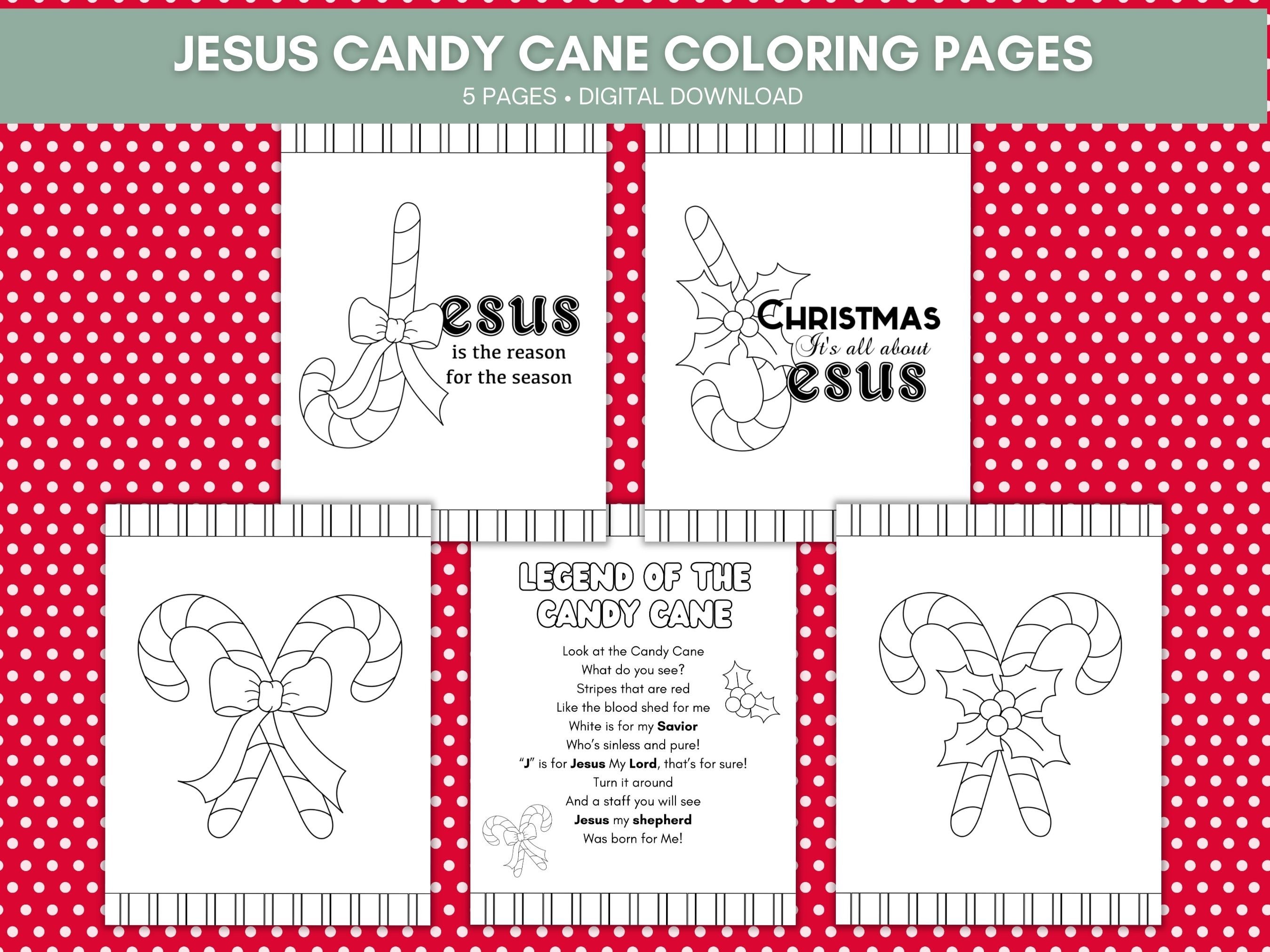 Jesus candy cane coloring sheets legend of the candy cane activity nativity coloring pages sunday school christmas activity instant download