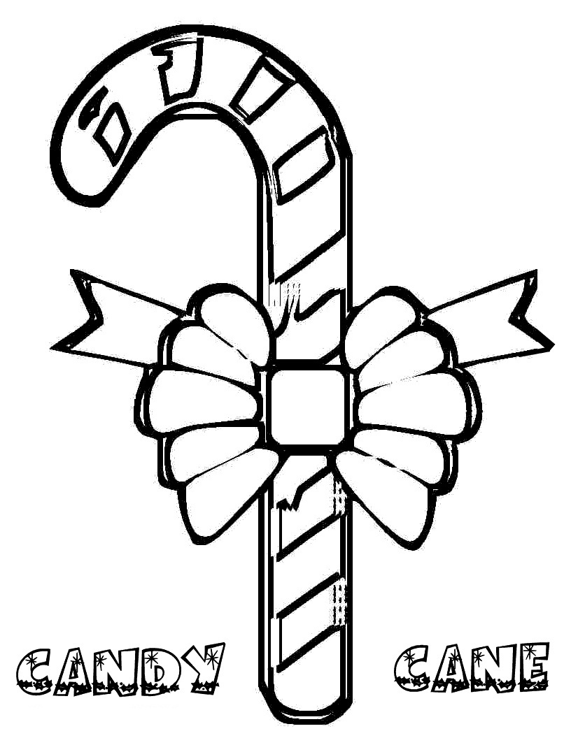Free printable candy cane coloring pages for kids