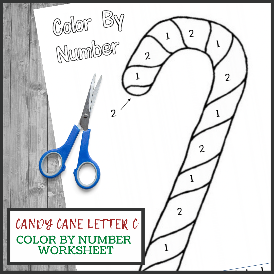 C is for candy cane printable coloring page