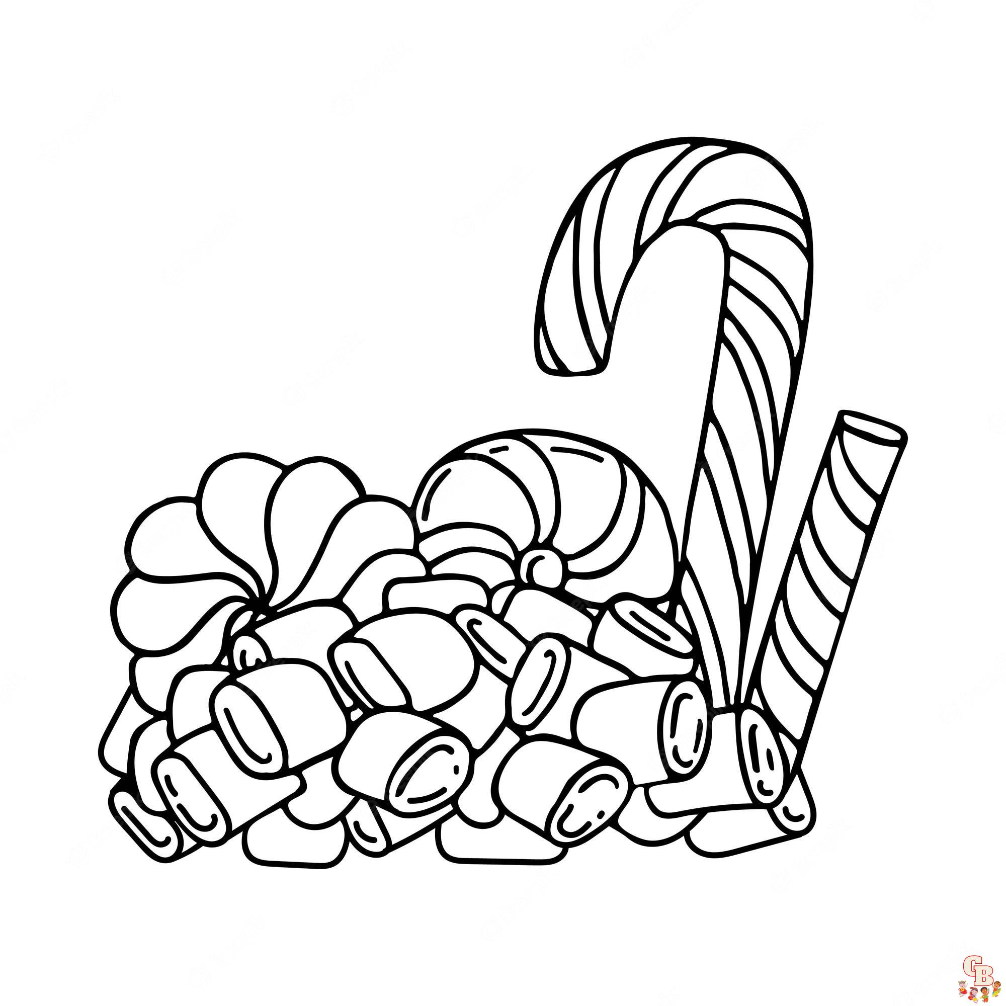 Enjoy coloring with candies coloring pages