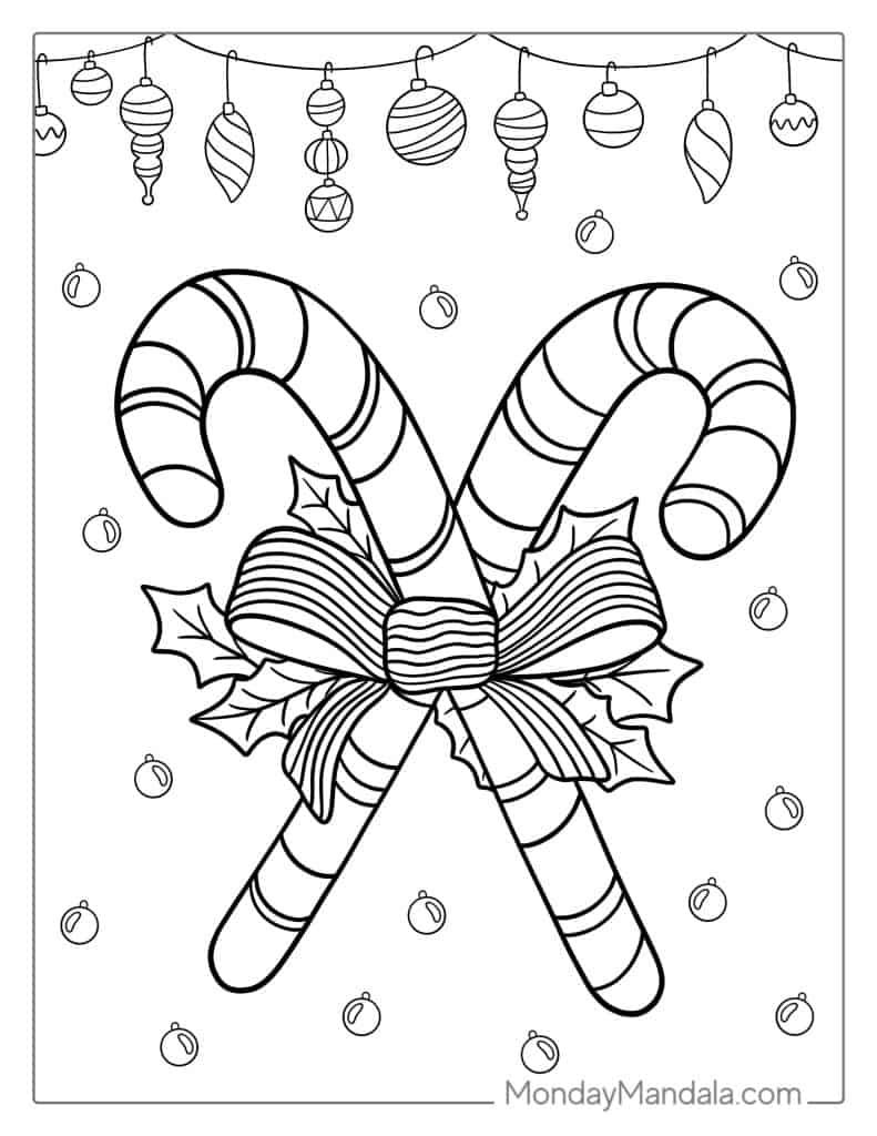 Candy cane coloring pages free pdf printables