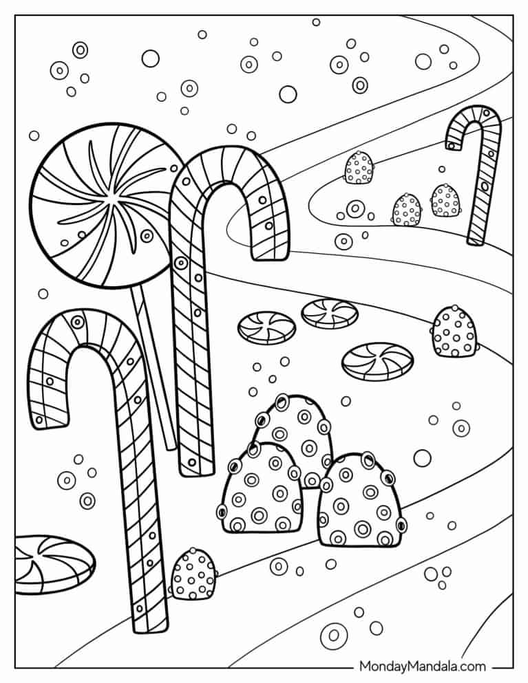 Candy coloring pages free pdf printables