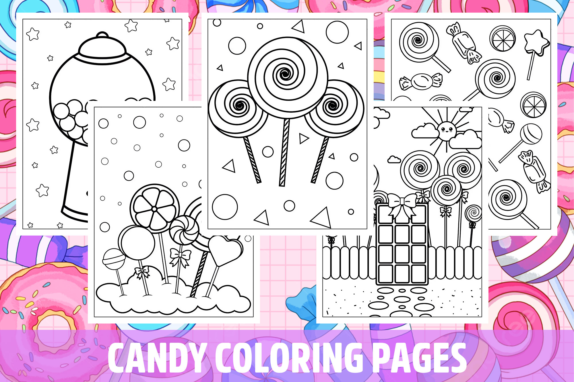 Candy coloring pages for kids girls boys teens birthday school activity made by teachers