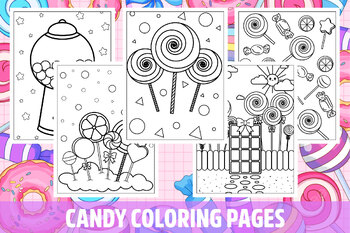 Candy coloring pages for kids girls boys teens birthday school activit