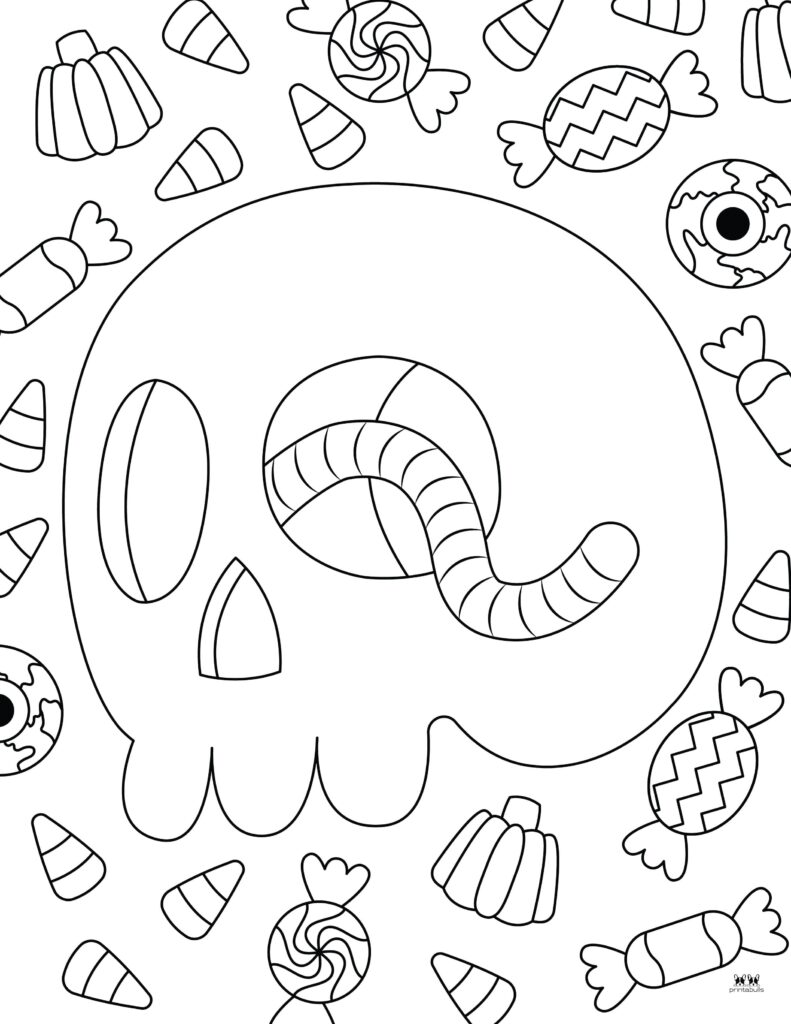 Halloween candy coloring pages