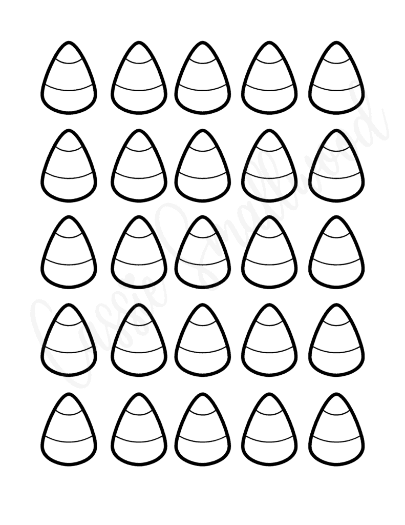 Cute candy corn templates black and white color