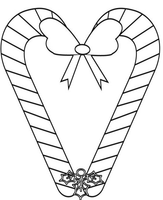 Free easy to print candy cane coloring pages