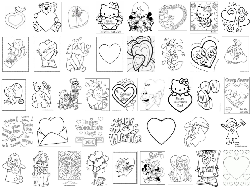 Valentines day coloring pages