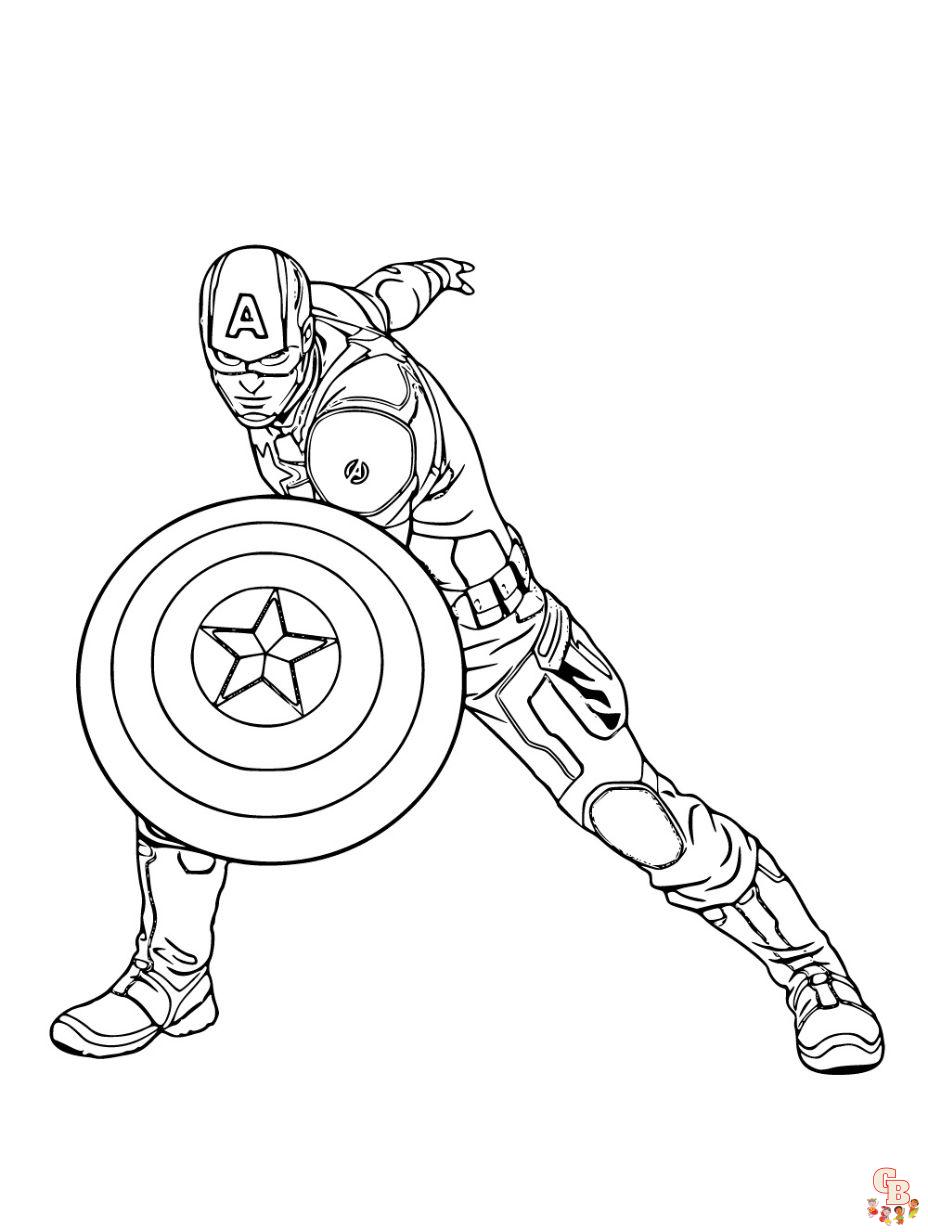 Captain america coloring pages for kids