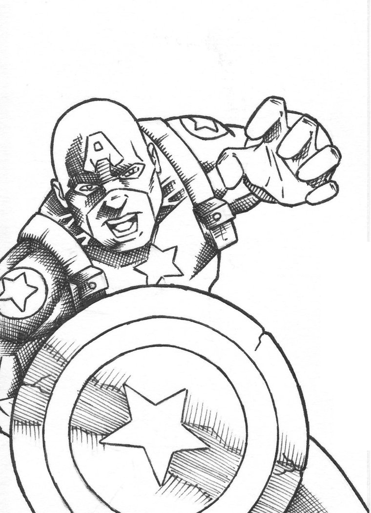 Free printable captain america coloring pages for kids