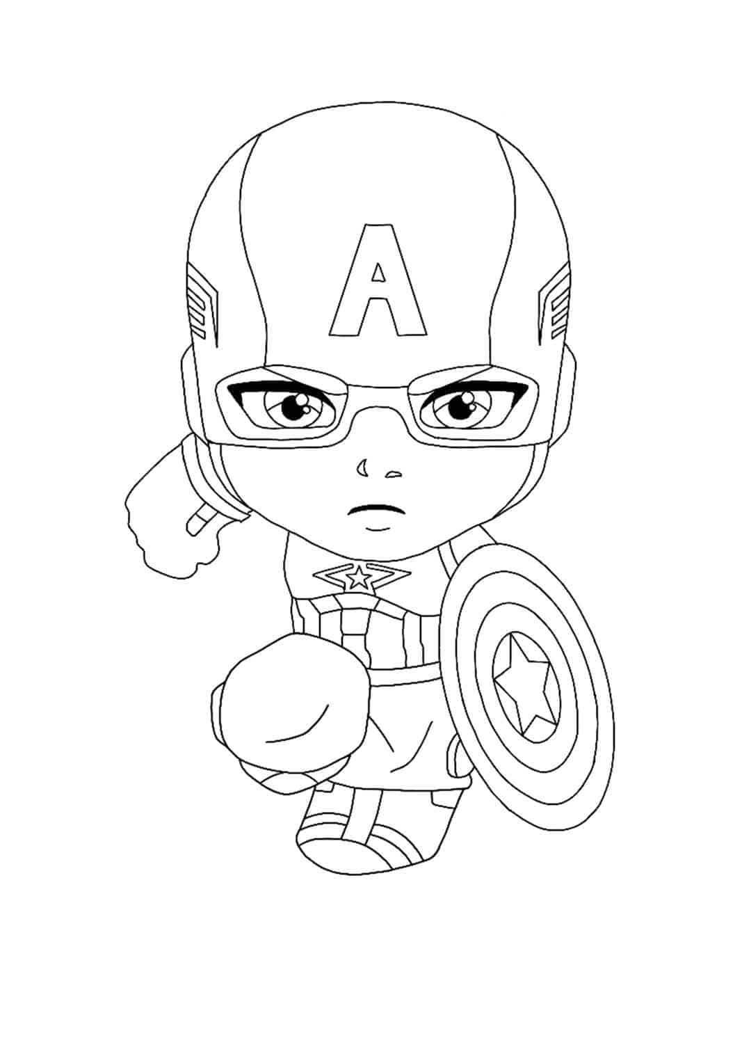 Young captain america coloring pages