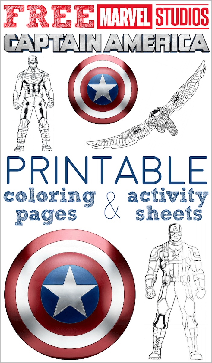 Free printable captain america coloring pages and activity sheets