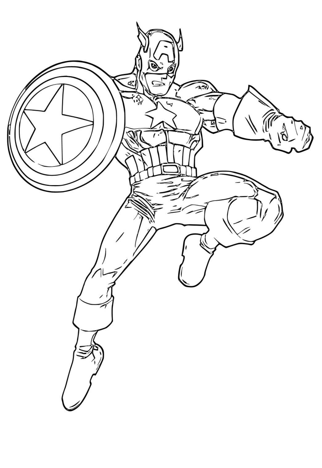 Free printable captain america hit coloring page for adults and kids